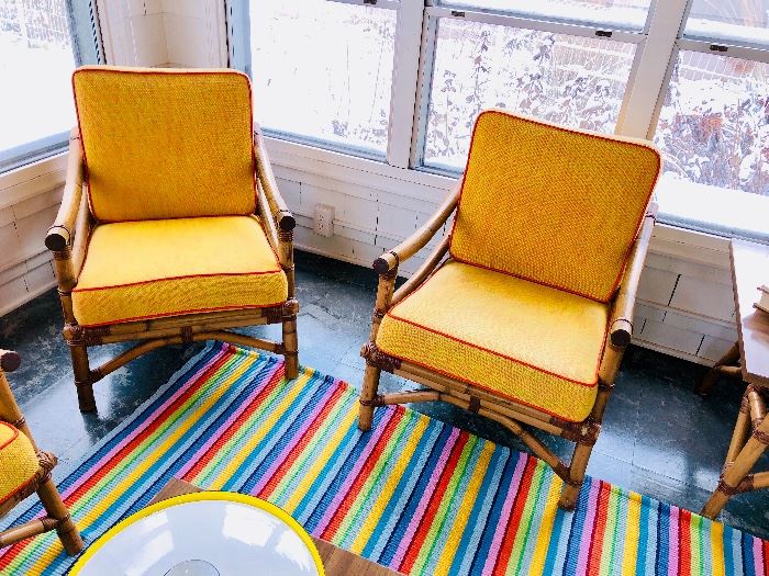 Vintage Calif-Asia tartan chairs 