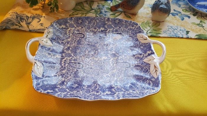 beautiful blue and white plate