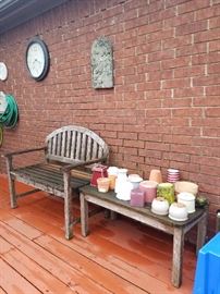 garden furniture and flower pots