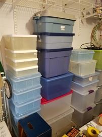 tons of storage totes 
