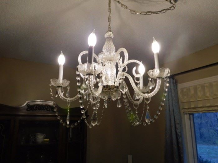 Glass and Crystal Chandelier 