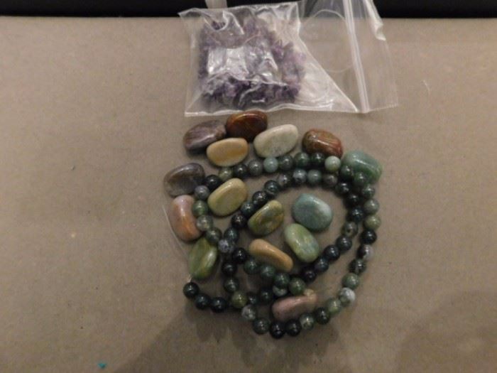 Glass beads, Misc stones 