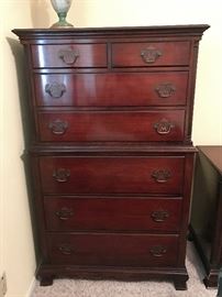Antique mahogany high chest
