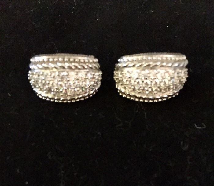 Judith Ripka sterling silver and Diamonique earrings