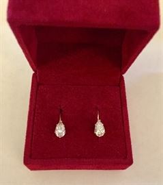 Affinity 14K gold and diamond tear-drop earrings 
