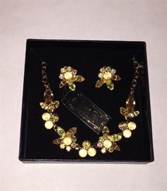 Suzi B crystal necklace and earring set 
