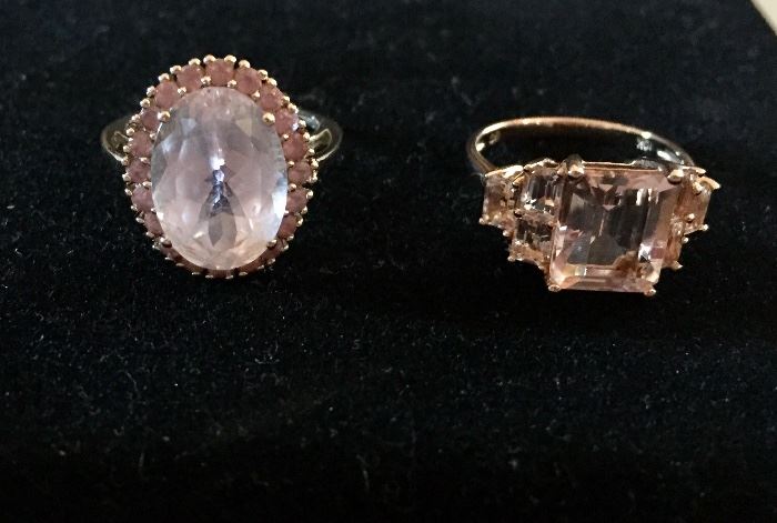 10K gold and Pink Ice rings 