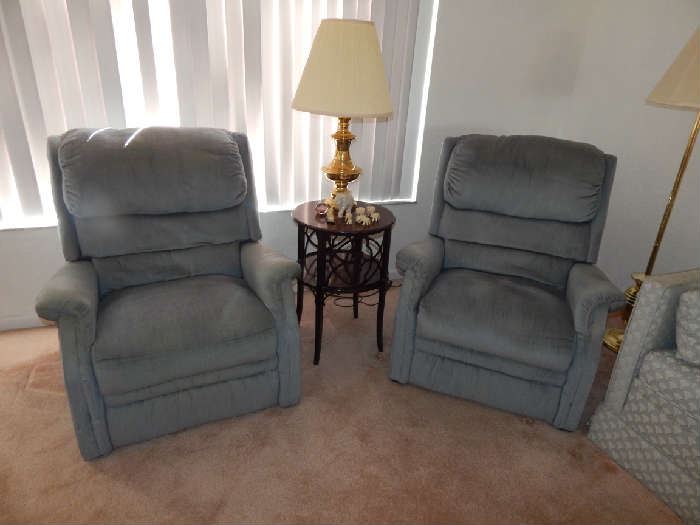 Blue Fabric Recliners