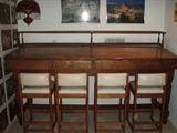 antique 4 person clerks desk
