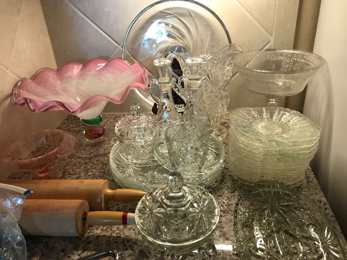 Murano and antique glassware