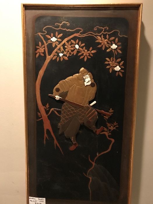 Just added.......Antique Wood Panel Samurai Warrior Panel from D. Himmel