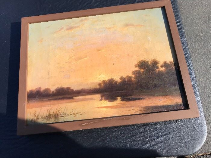 19th century oil - signed DS - initialed