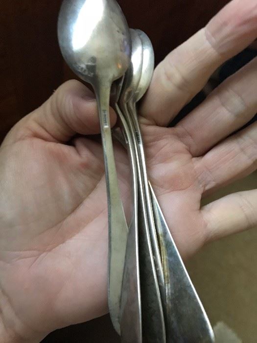 Sterling flatware spoons Russian 84 - shown after 12pm