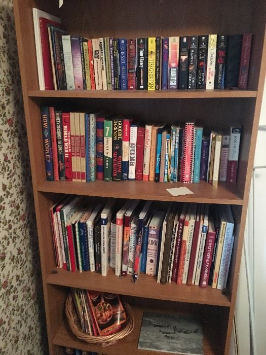 Bookcase and Books - Cookbooks, Religious, Aeronautical, etc!