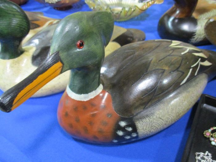 hand carved and painted artist signed wooden duck
