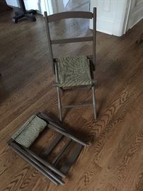 Vintage folding carpet stools.