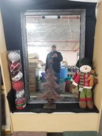 Lot of Christmas Stuff and Mirror
