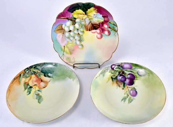 Lot 4: Trio Hand Painted Fruit Plates