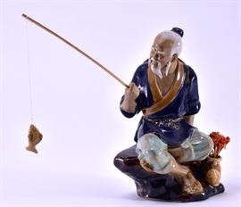Lot 13: Oriental Mud Fisherman w/Fish