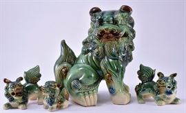 Lot 14: Four Piece Chinese Foo Dog Set
