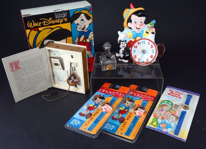 Lot 44: 6 Pinocchio Time Keepers, 3 Mint in Package