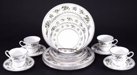 Lot 59: 15 Pieces Royal Doulton Valley Green China Set