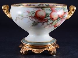 Lot 68: Haviland Gold Trimmed Pedestal Compote on Stand