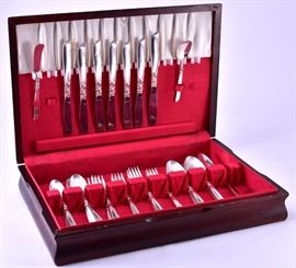 Lot 67B: 43 Pcs. Community South Seas Silverplate Flatware