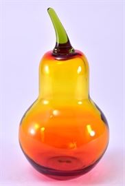 Lot 87: Amberina Art Glass Pear