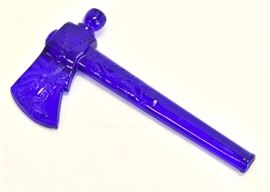 Lot 98: Blue Glass Tomahawk