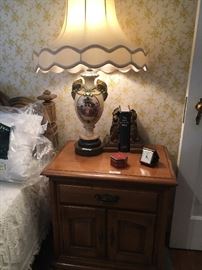MCM bed tables, King Size Bed, Urn Table Lamp