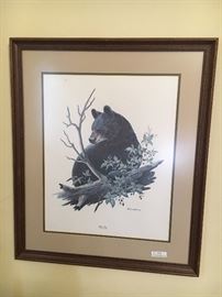 Appalachian artist framed bear print