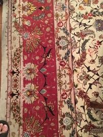 Large silk persian rug, paid $16,000 has some sun damage