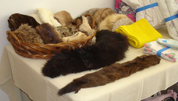 Vintage fur collar and hat collection