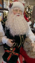 Custom Life Size Santa With Bag of Toys, Original Price, $4,650 Now $1,600