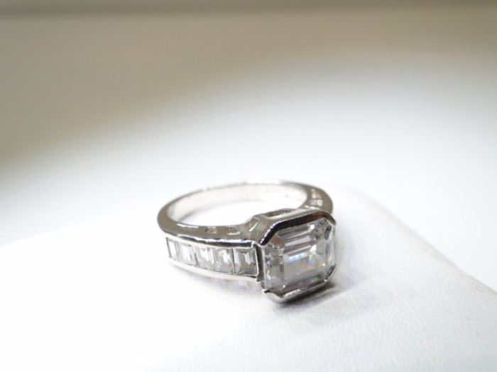 925 Silver CZ Gemstone Ring