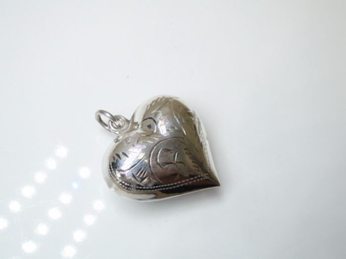 925 Silver Puffed Heart Pendant
