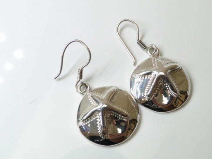 925 Silver Sand Dollar Earrings
