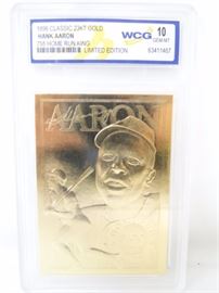 1996 23K Gold Hank Aaron Graded Card