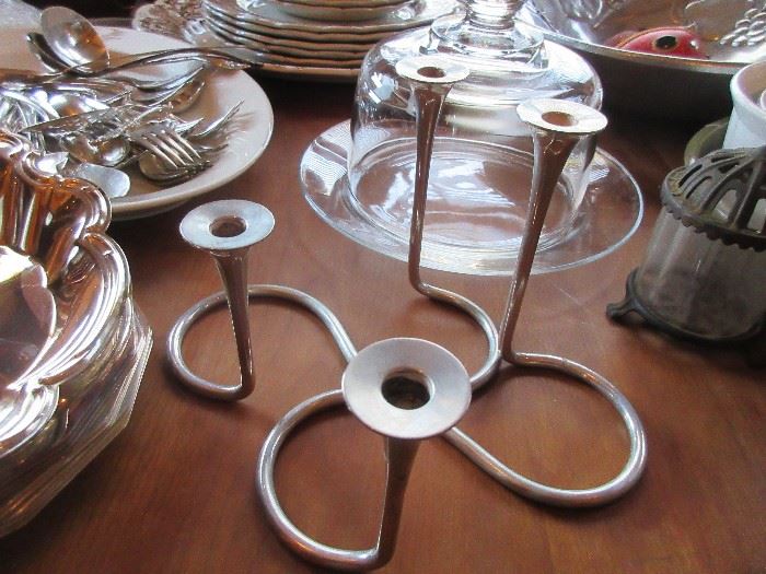 Danish sterling candle holders