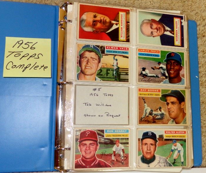 1956 TOPPS BASEBALL CARDS, COMPLETE, NO HIGH CARDS