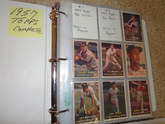 1957 TOPPS BASEBALL CARDS, COMPLETE, NO HIGH CARDS