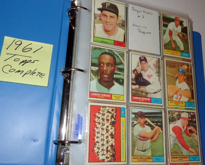 1961 TOPPS BASEBALL CARDS, COMPLETE, NO HIGH CARDS
