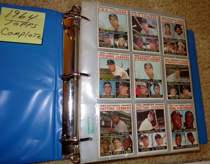 1964 TOPPS BASEBALL CARDS, COMPLETE, NO HIGH CARDS