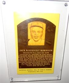 JACK ROOSEVELT ROBINSON AUTOGRAPH MLB HALL OF FAME PLAQUE CARD FRONT