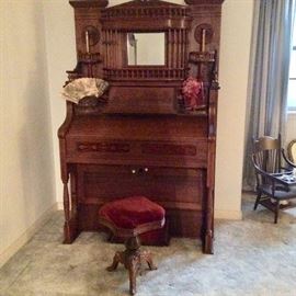 Beautiful organ and organ stool.