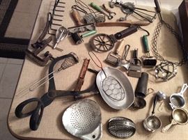 Sample of some unique kitchen utensil collection.
