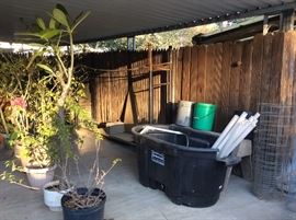 Two wood racks, and miscellaneous.