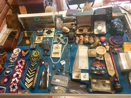 Rx Pharmaceutical- WWll-Vintage German Glass Ornaments-Sterling Jewelry-French Perfumes- Vintage Captain Midnight Ovaltine Ring- + More Advertisement etc..