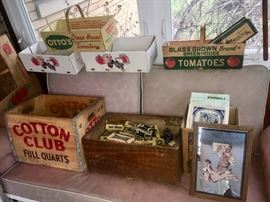 Vintage glider. Soaps, Books, and Ad's